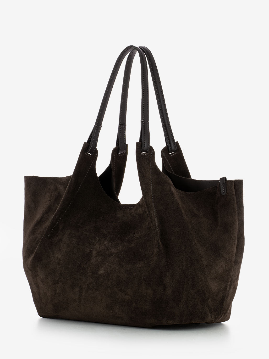 Borsa Dua large in suede moka