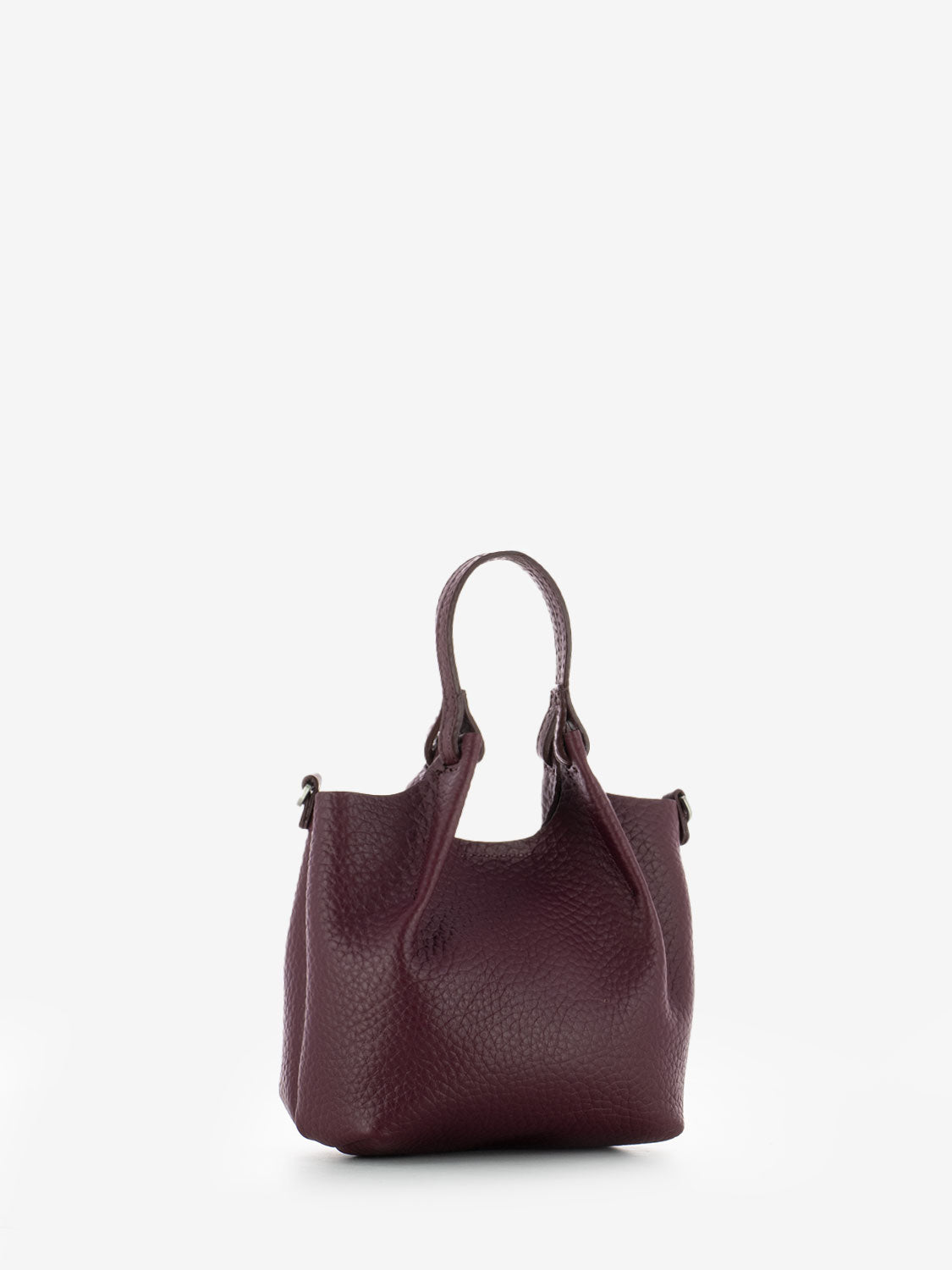 Borsa Dua mini in pelle berry / testa di moro