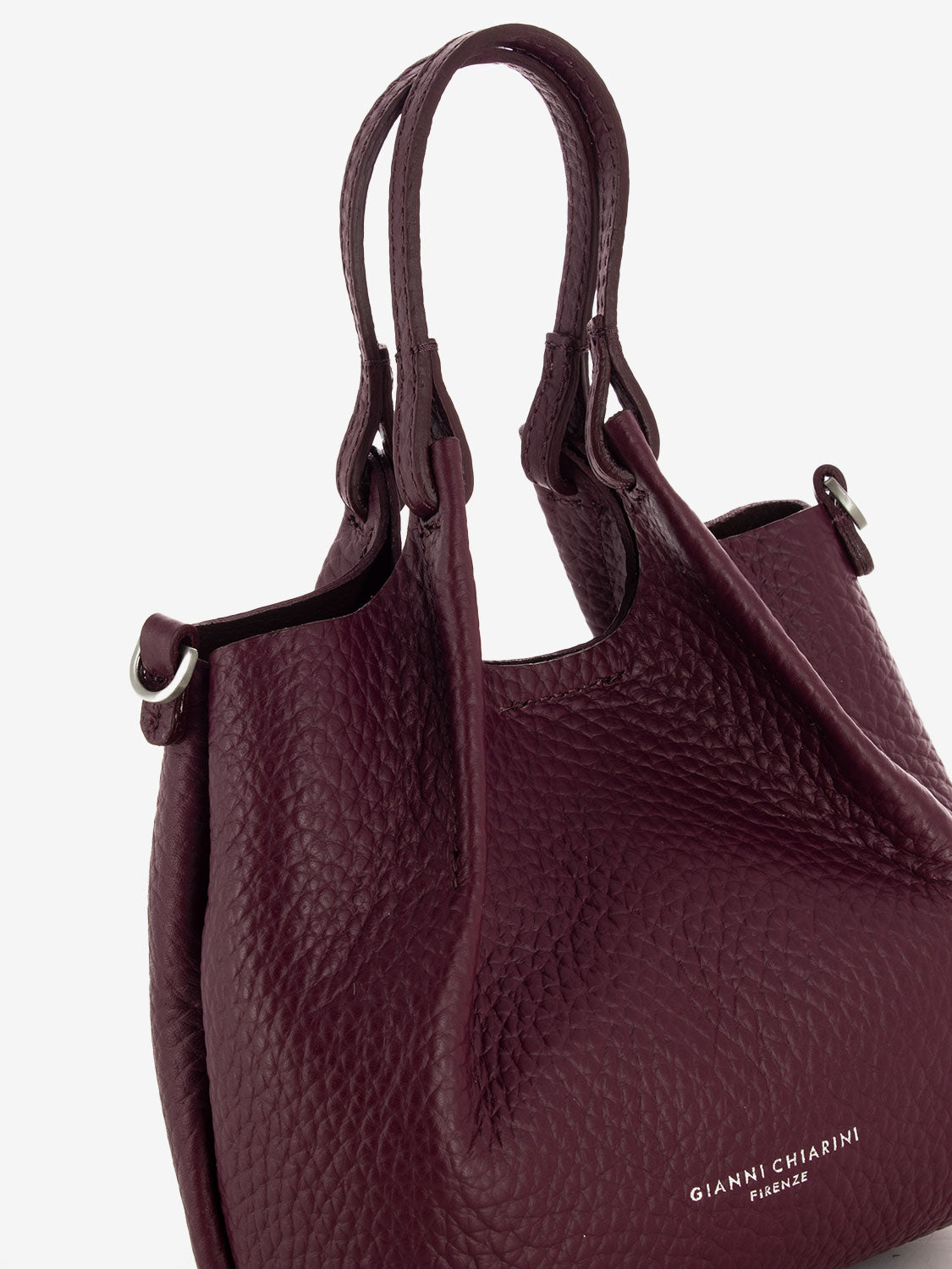 Borsa Dua mini in pelle berry / testa di moro
