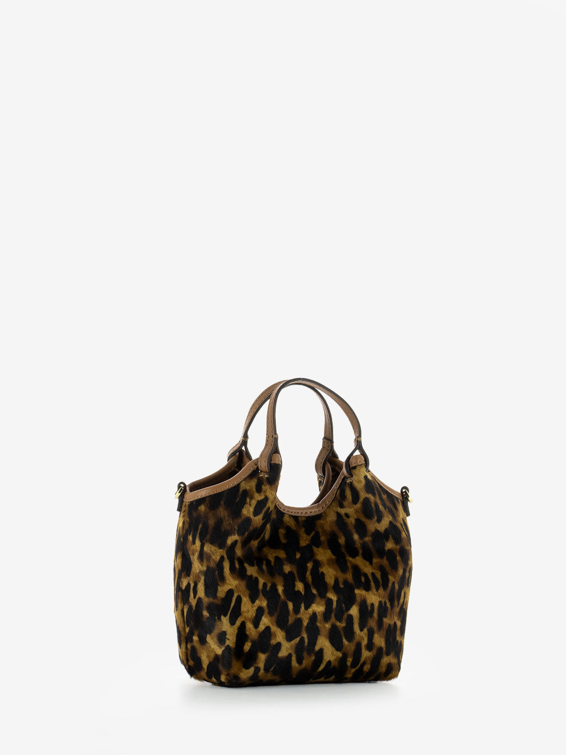 Borsa Dua mini in pelle lince / cuoio