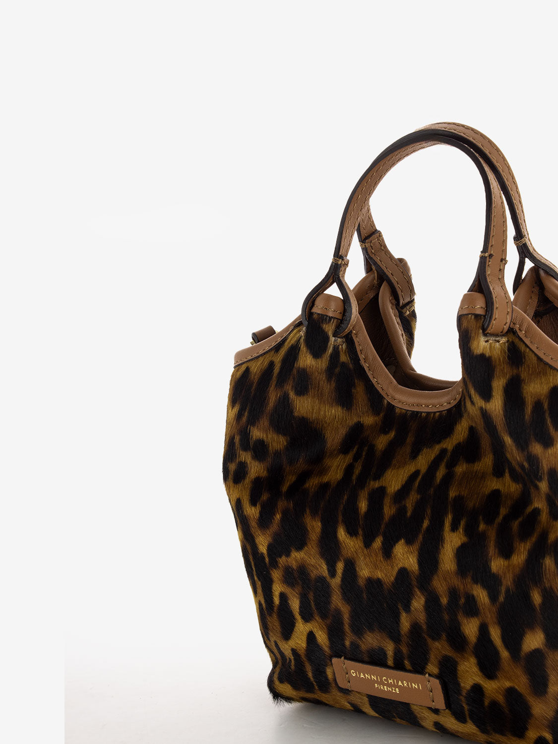 Borsa Dua mini in pelle lince / cuoio