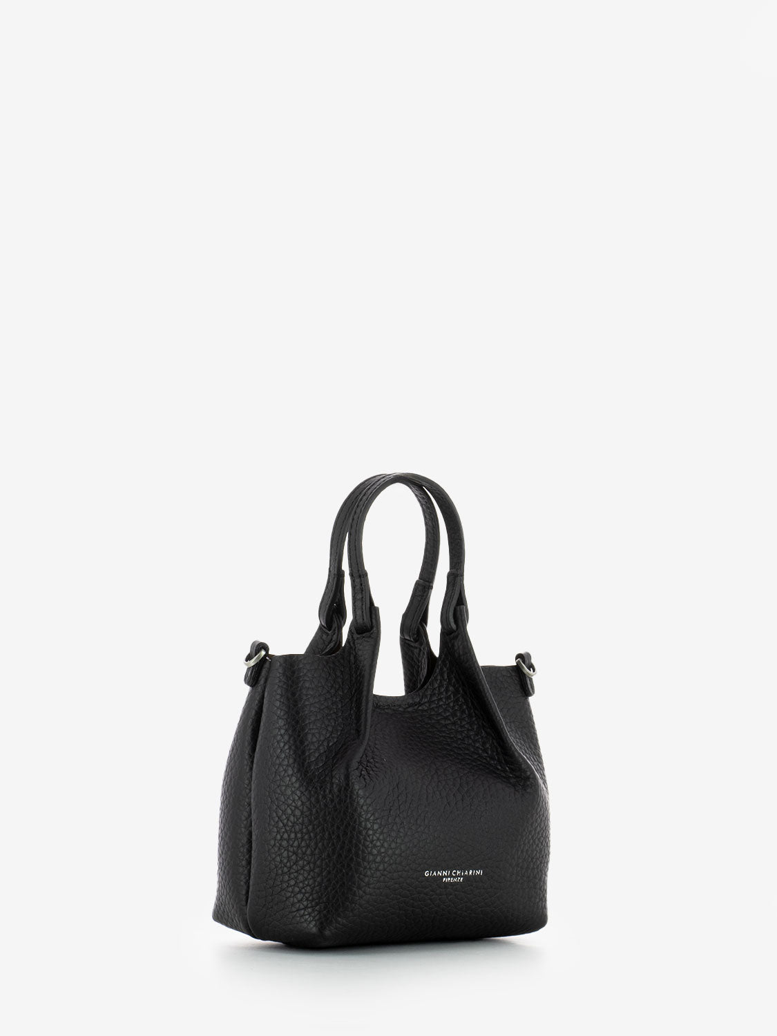 Borsa Dua mini in pelle nero / castoro