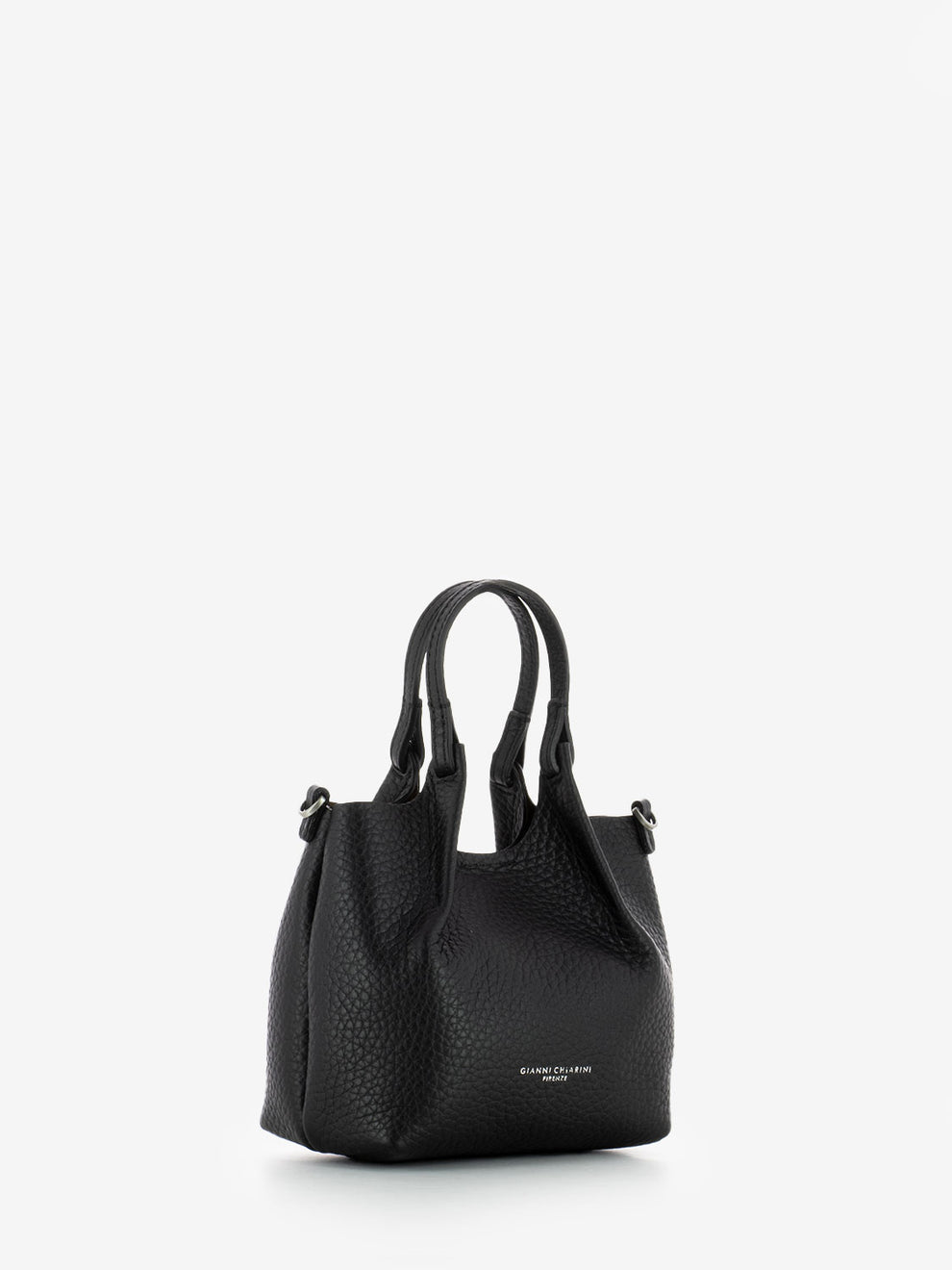 Borsa Dua mini in pelle nero / castoro
