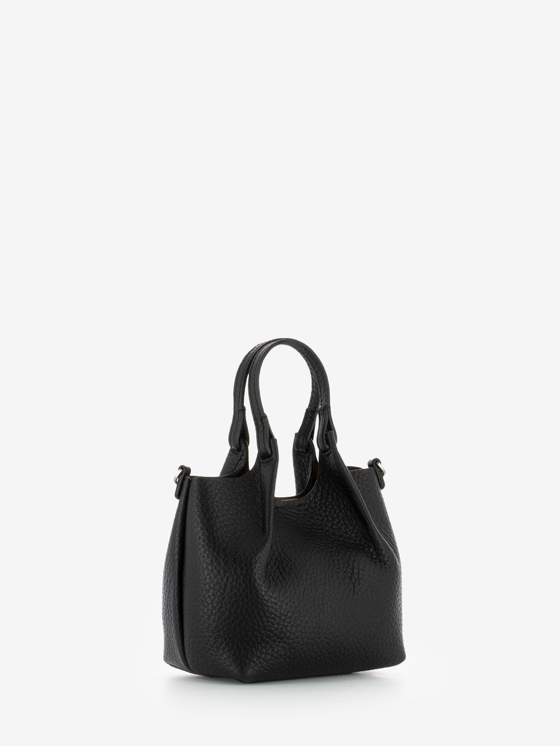 Borsa Dua mini in pelle nero / castoro