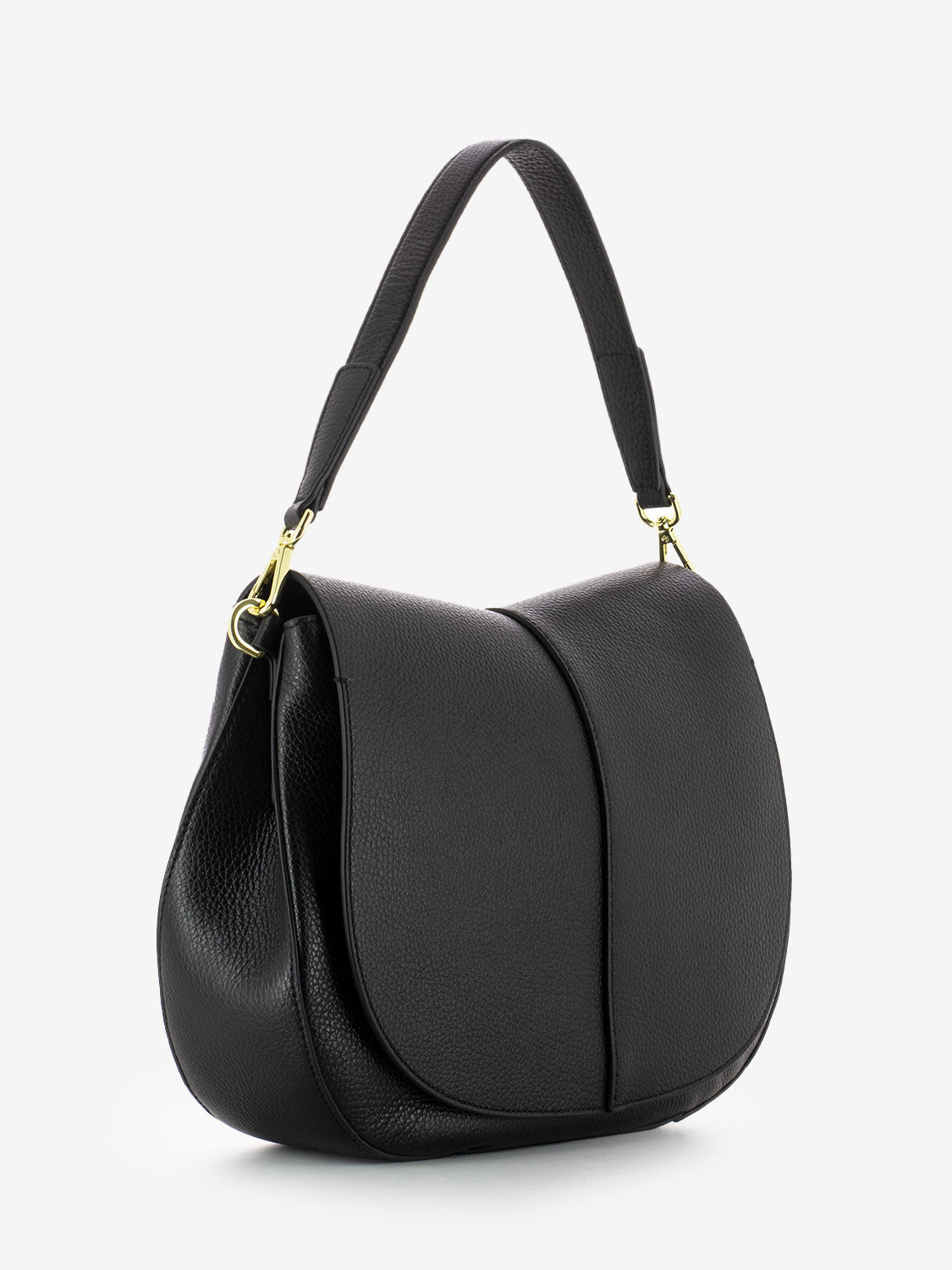 Borsa in pelle Helena round nera