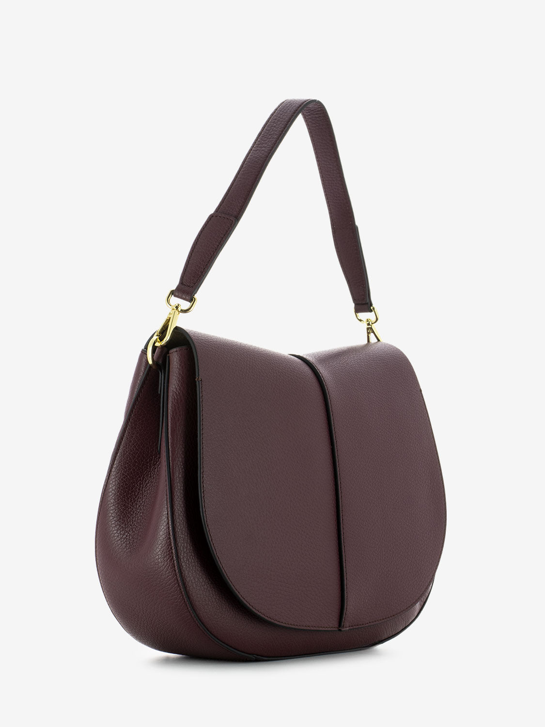 Borsa in pelle Helena round wine berry