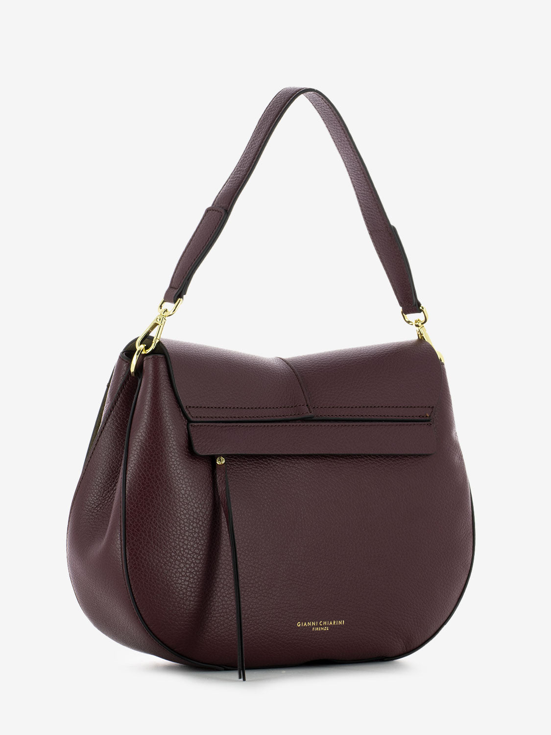 Borsa in pelle Helena round wine berry
