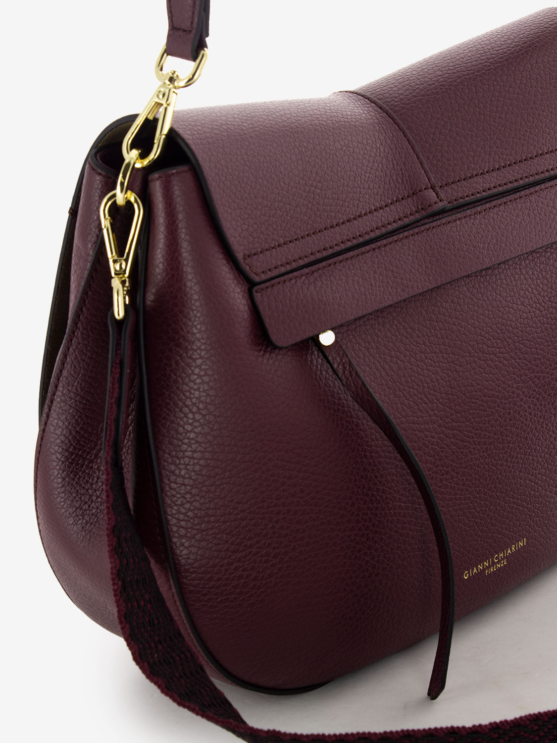 Borsa in pelle Helena round wine berry