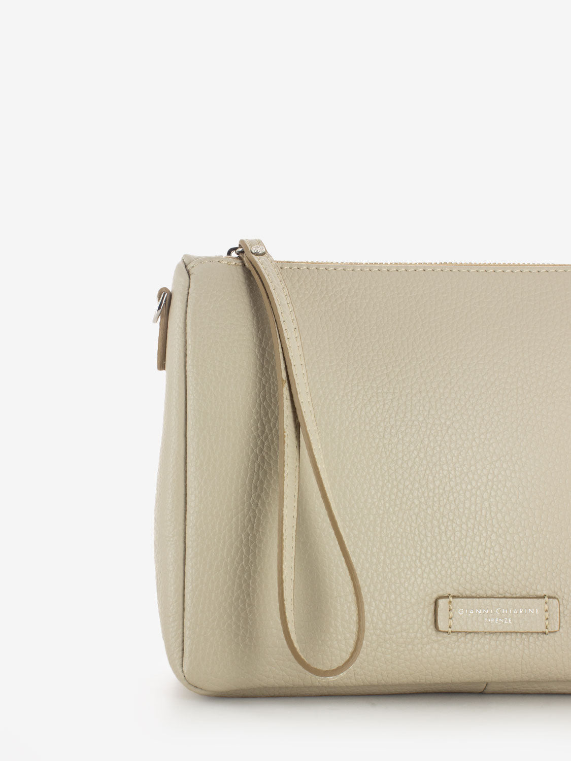 Borsa Nora Pouch in pelle beige