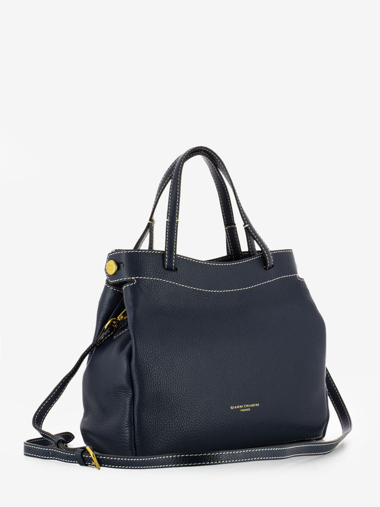 GIANNI CHIARINI - Borsa Ottavia in pelle blu navy