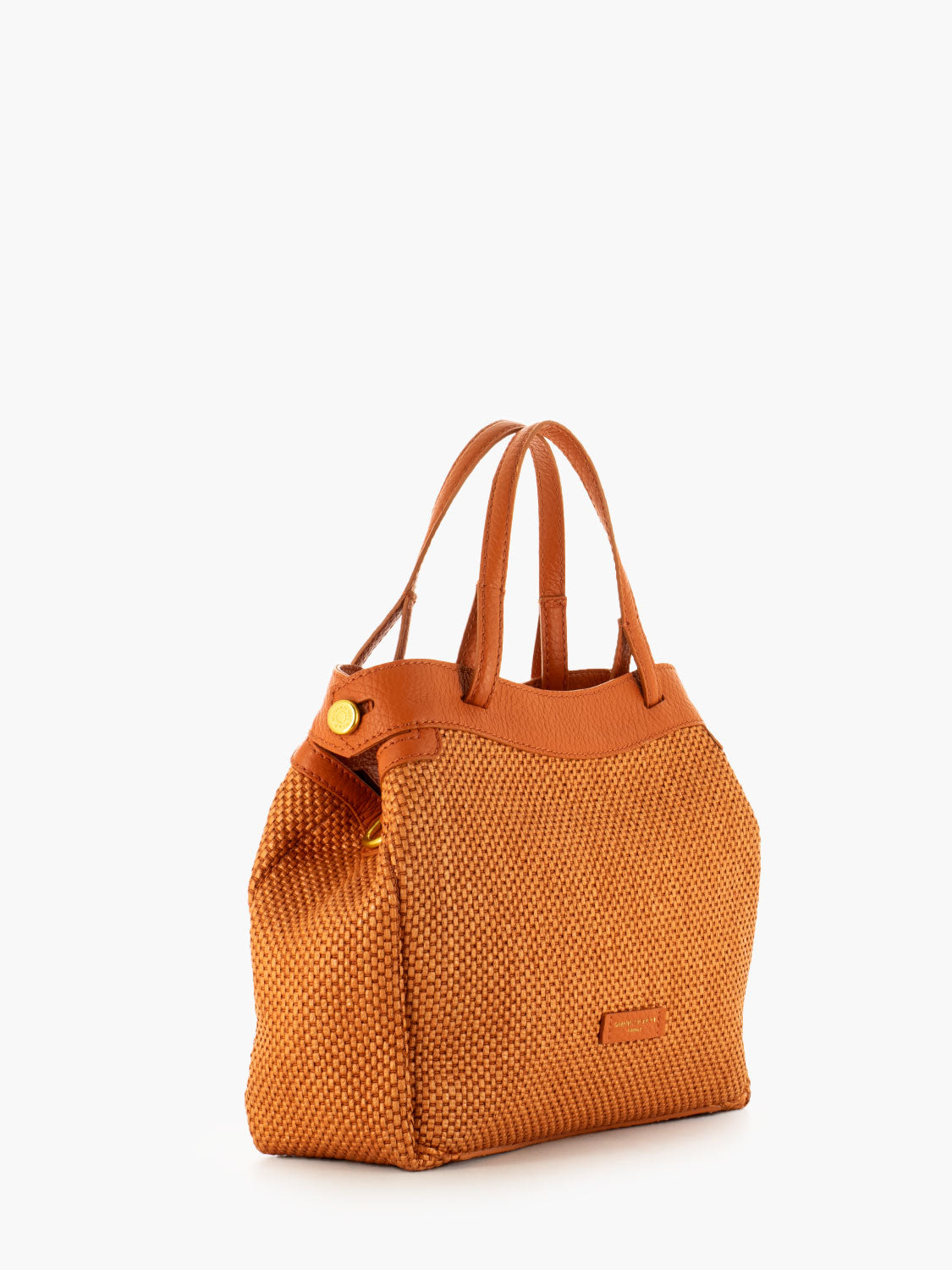 Borsa Ottavia pelle e tessuto corallo