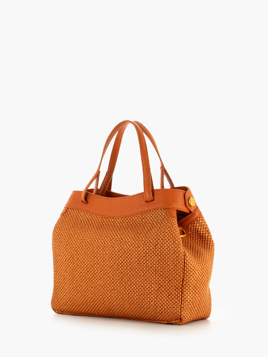 Borsa Ottavia pelle e tessuto corallo