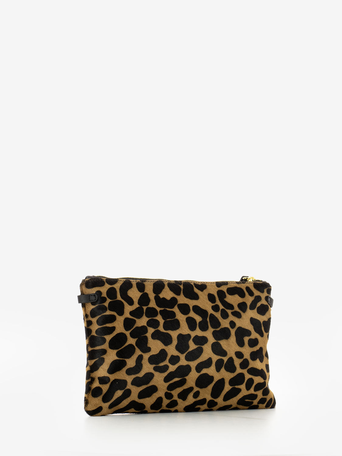 Hermy leopard-print ponyskin clutch bag