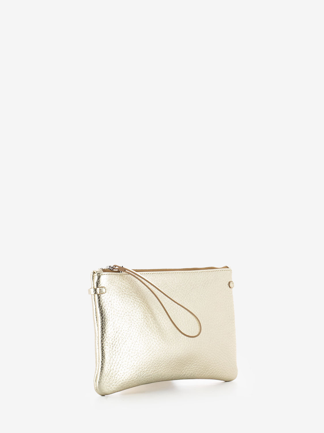 Pochette Hermy in pelle large gold / caramello