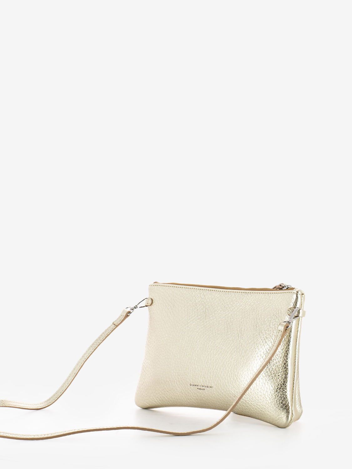 Pochette Hermy in pelle large gold / caramello