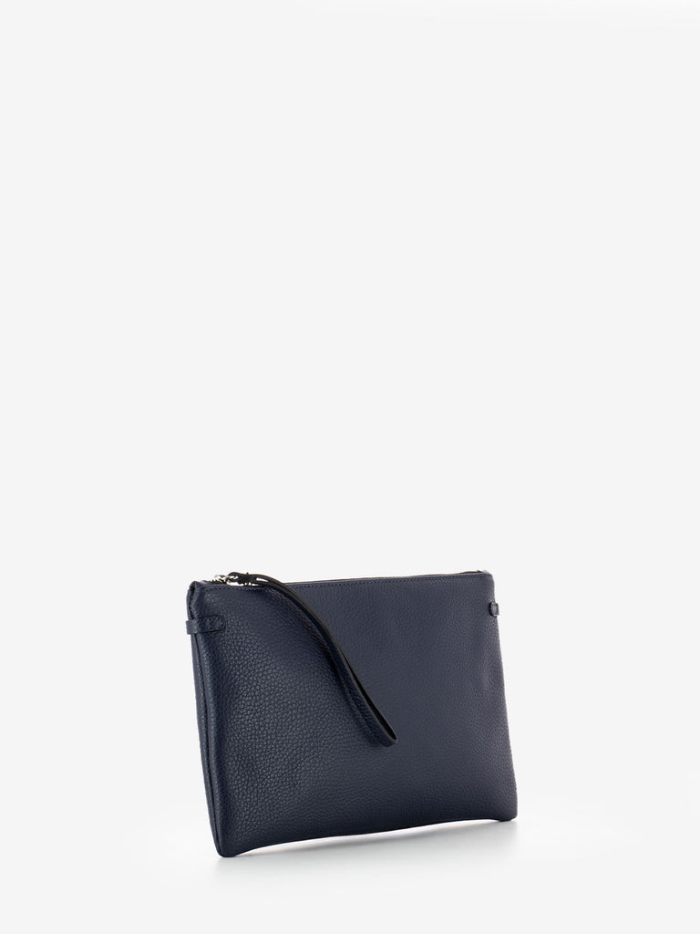 GIANNI CHIARINI - Pochette Hermy large in pelle navy