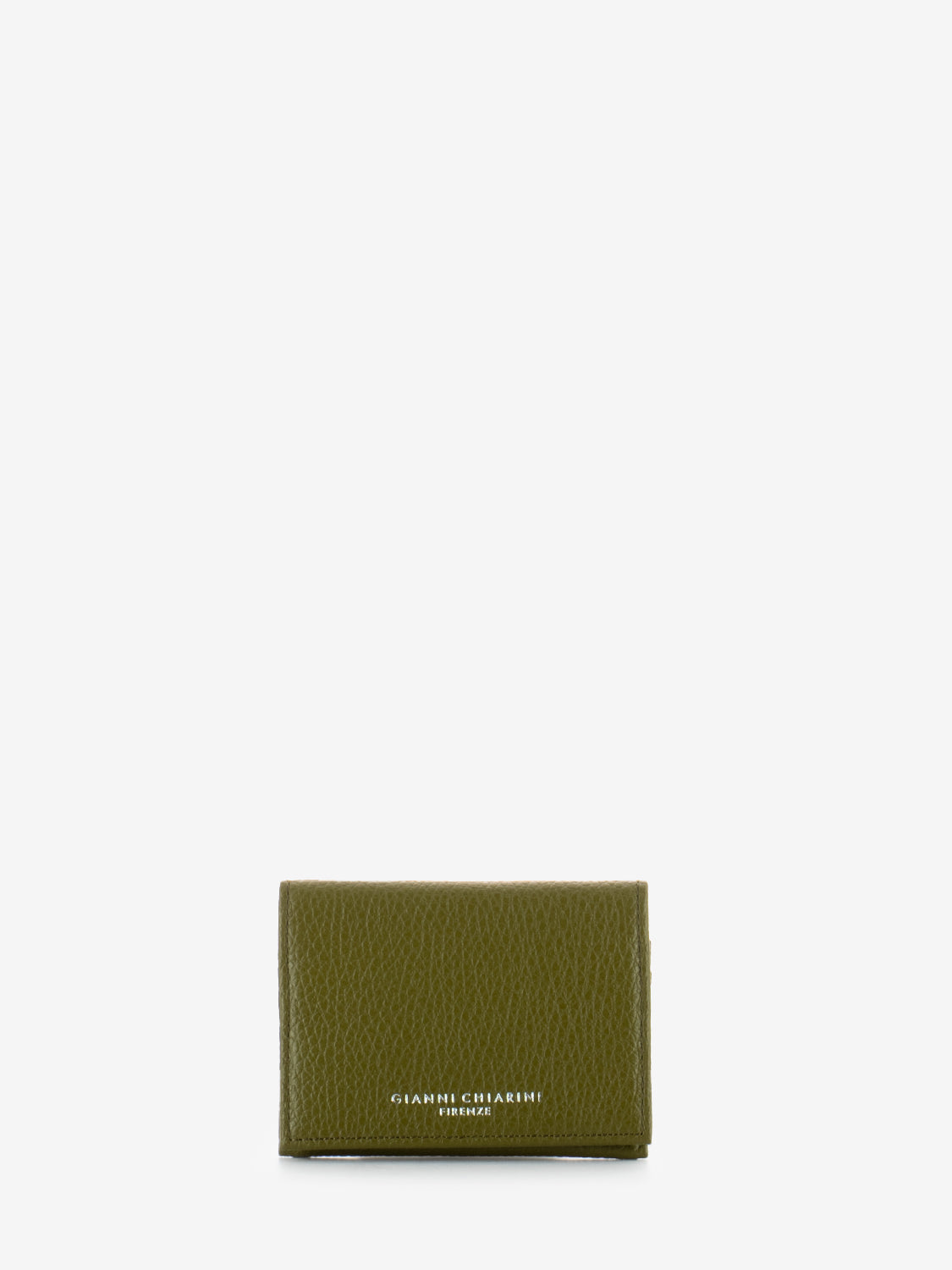 Portacarte in pelle moss green