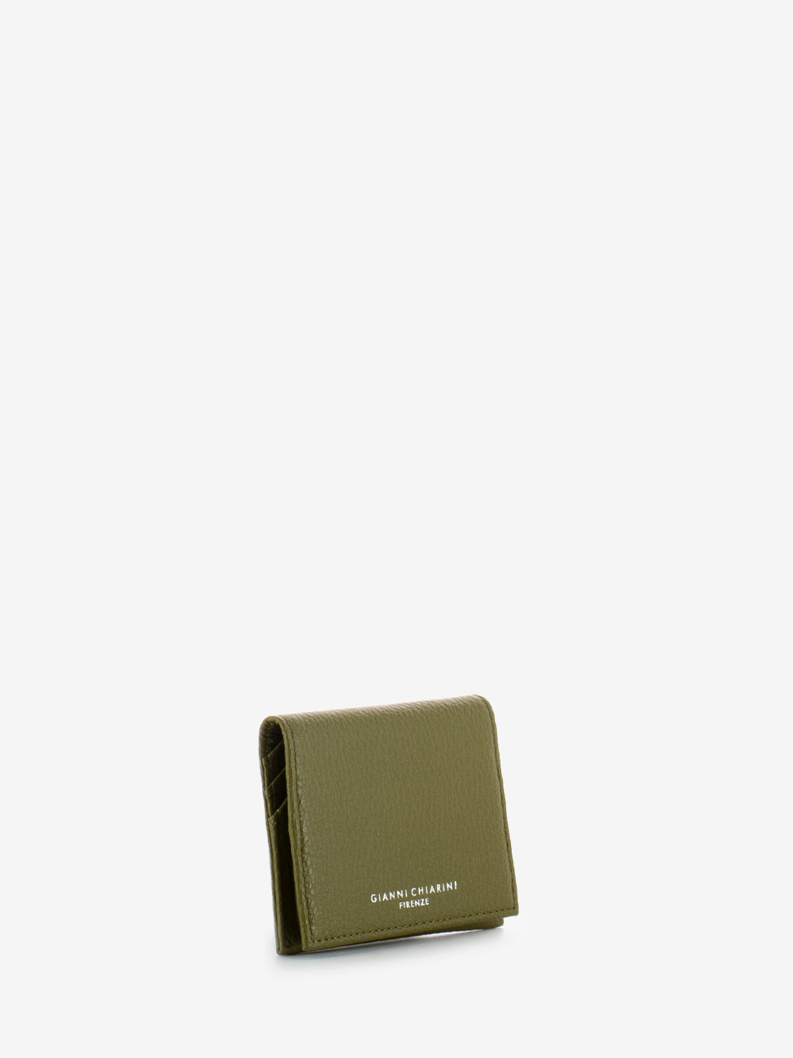 Portacarte in pelle moss green