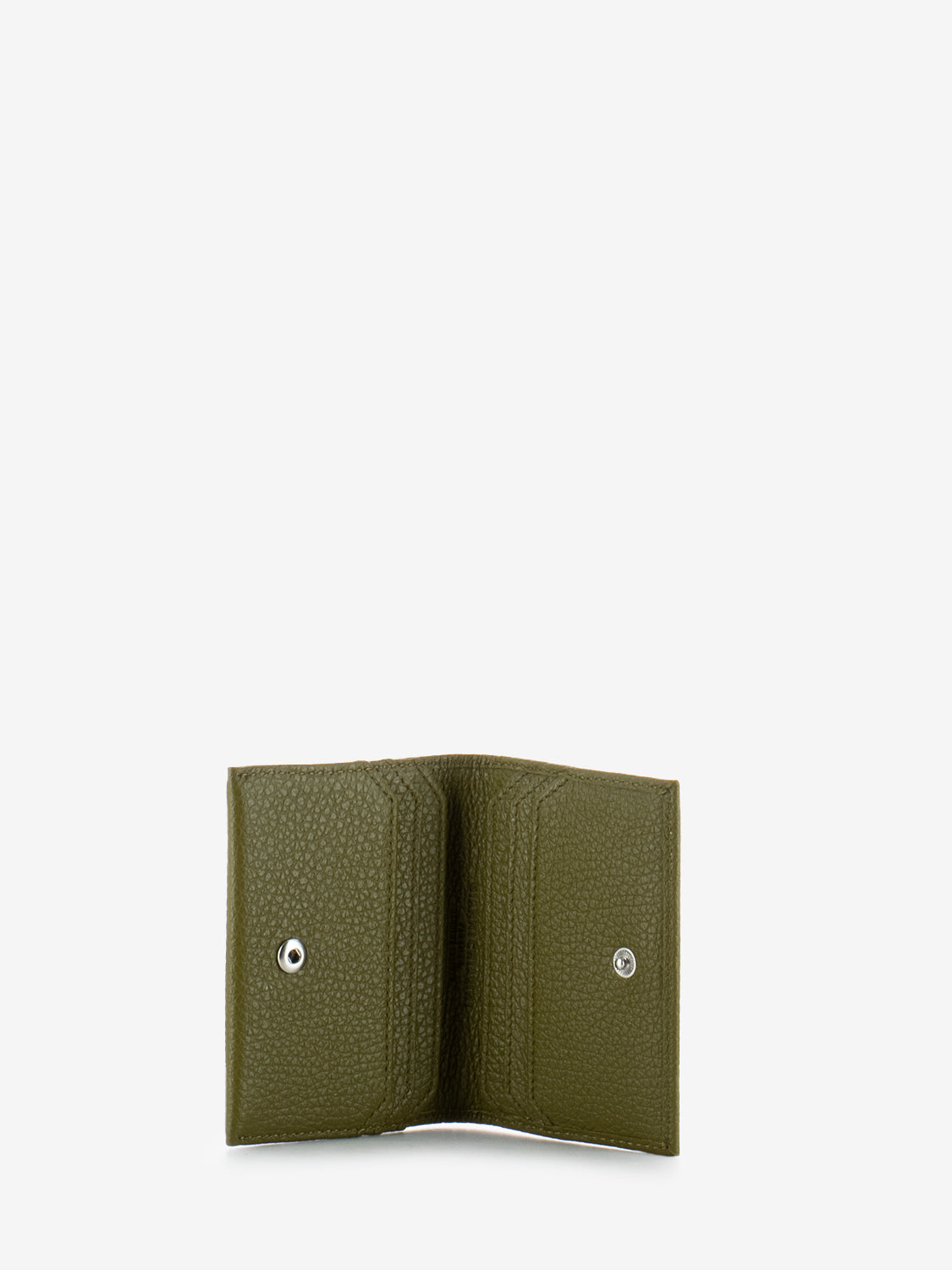 Portacarte in pelle moss green