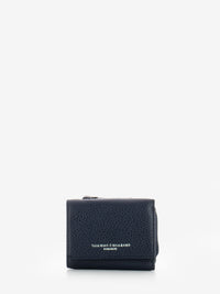 Grain wallet in navy leather