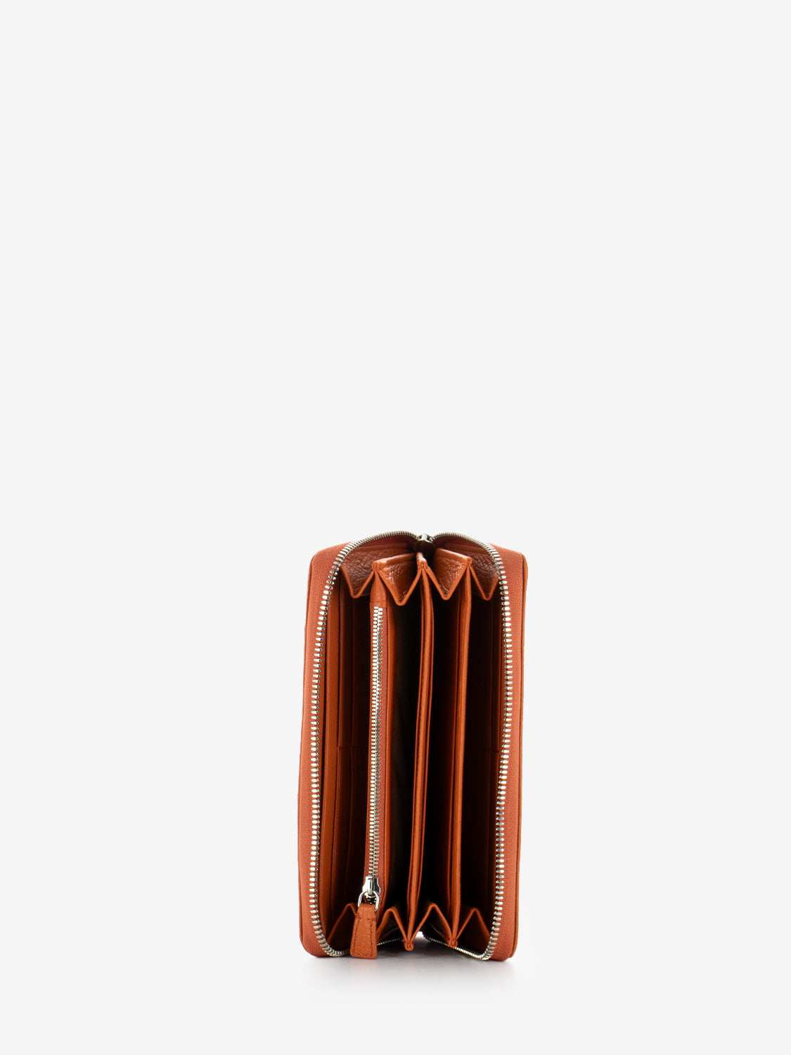 Portafoglio Grain zip around corallo