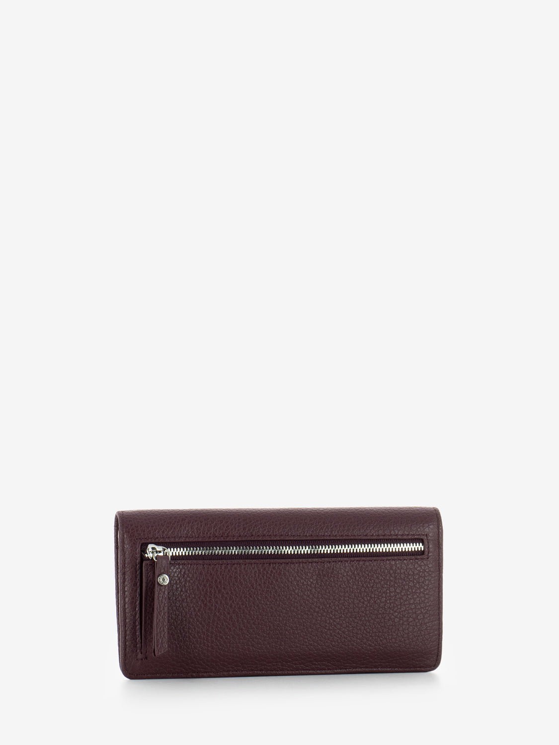 Large Grain Wallet in Wine Berry Leather