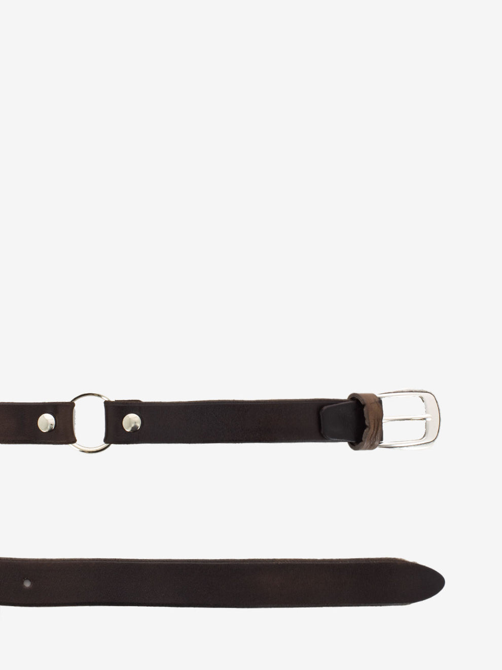 Dark brown leather belt