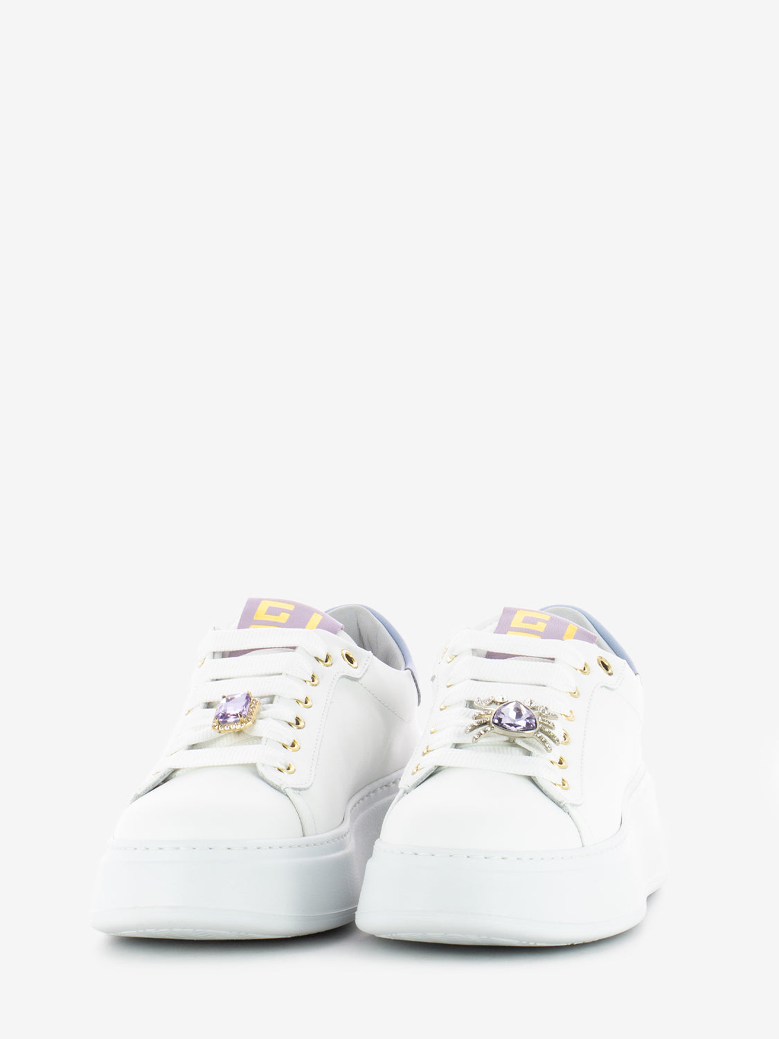 Pia charms white / lilac sneakers