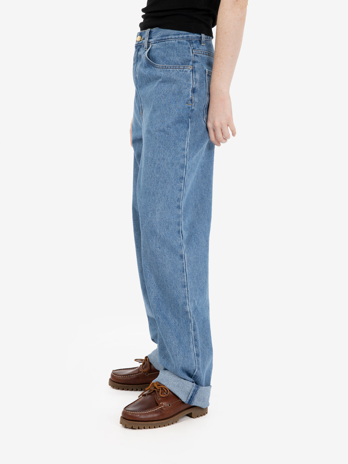 Baggy fit low crotch high waist bleach