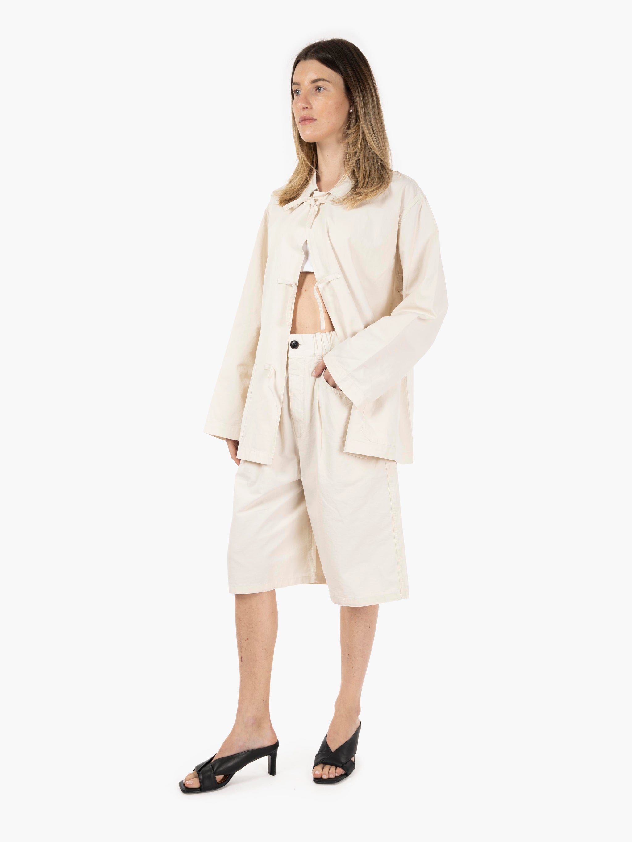 Bermuda loose ripstop offwhite