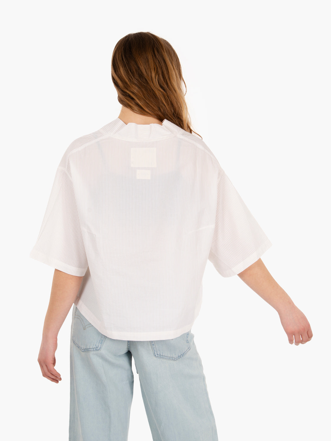Camicia Toku a righe bianca