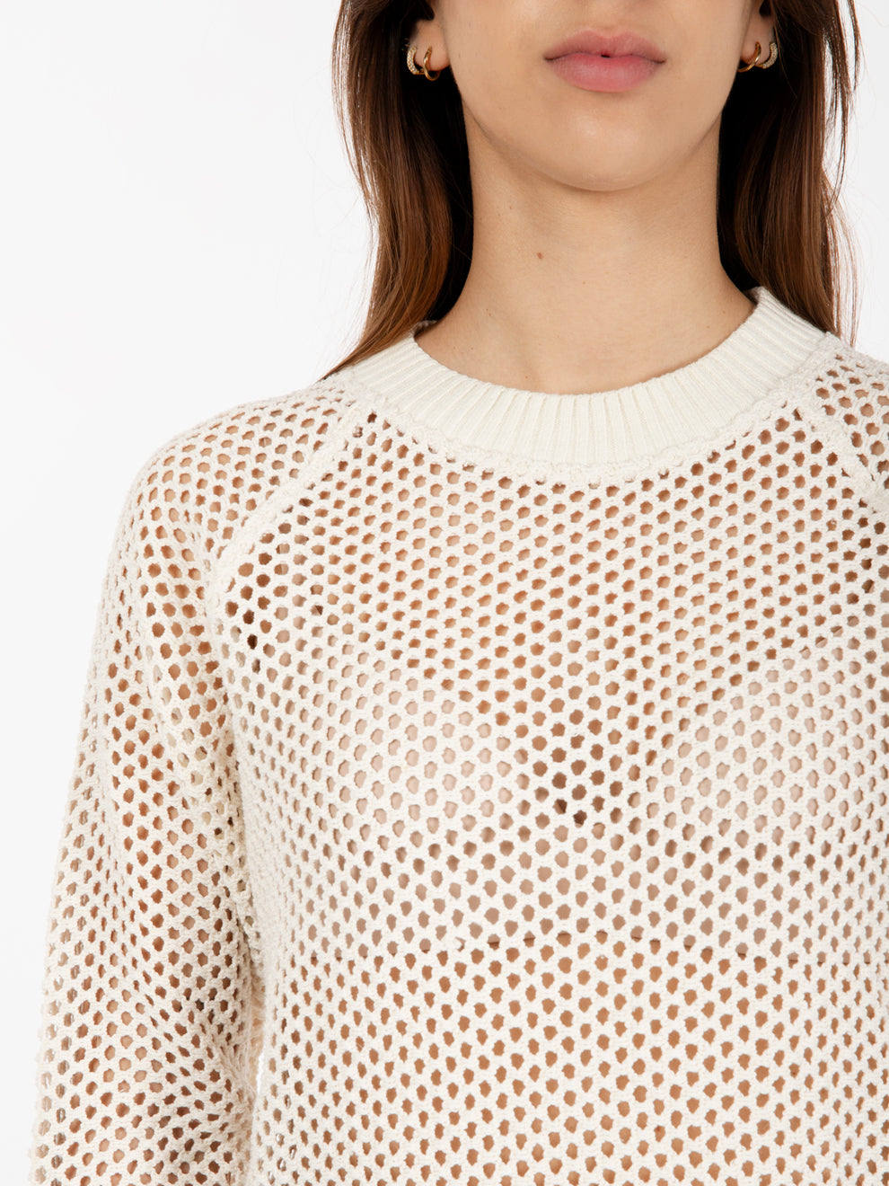 Maglia crochet Kingston off white