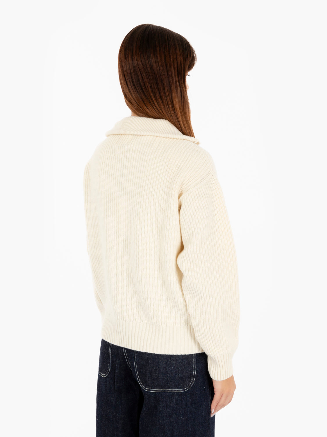 Fly deck yarn delta off white sweater