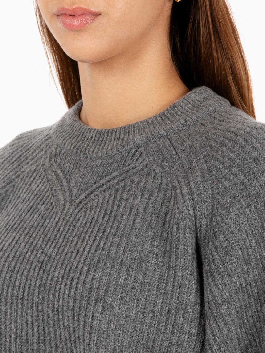 Yarn delta melange grey crewneck sweater