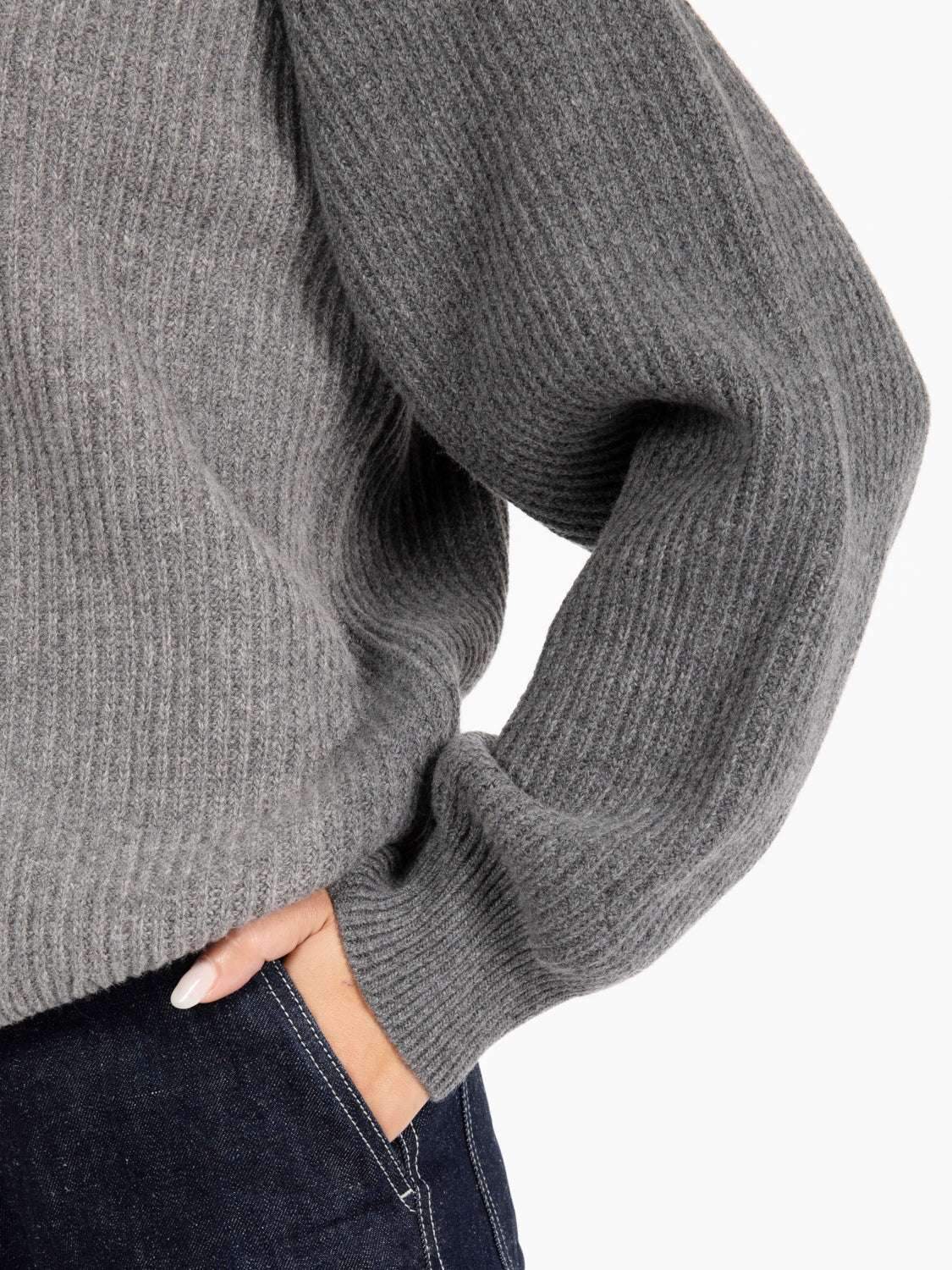Yarn delta melange grey crewneck sweater