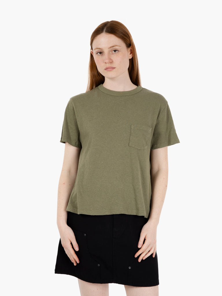 GIRLS OF DUST - T-shirt pocket cotton hemp litchen