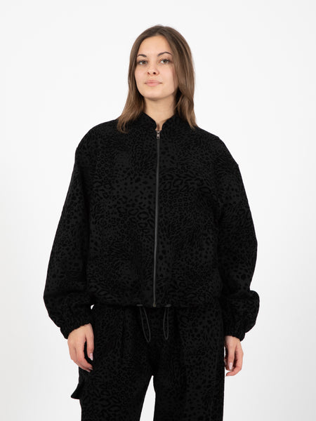 Warm Up Jacket leopard wool black