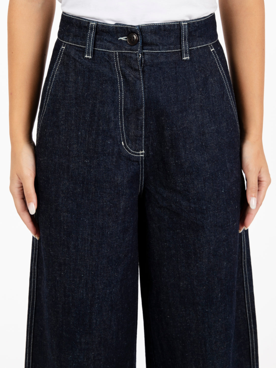 Pantaloni chino Submarine in denim indigo