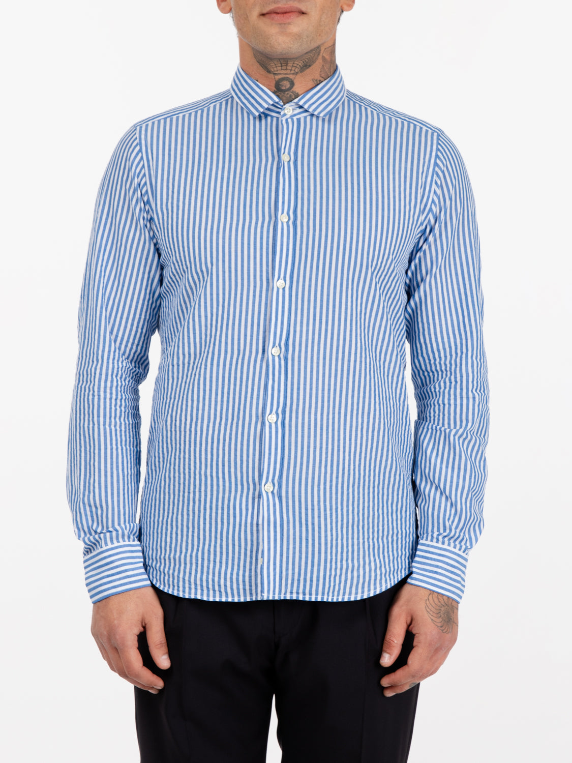 Camicia a righe bianco / blu