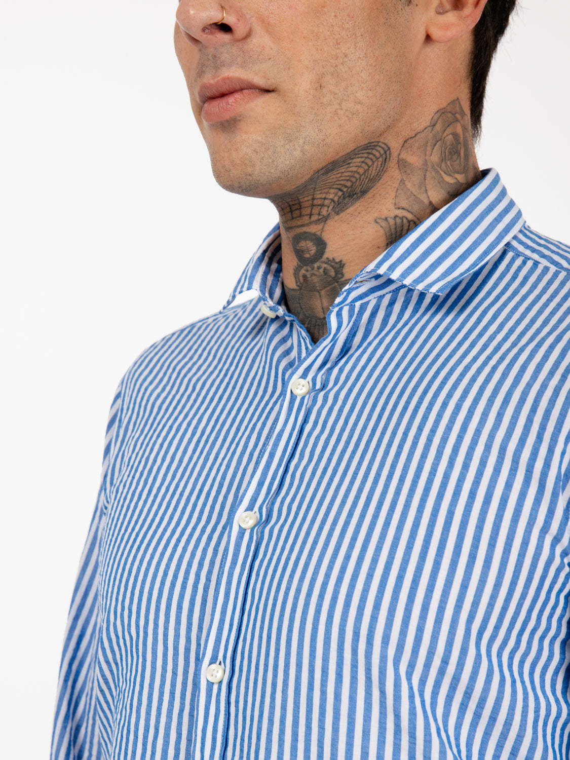 Camicia a righe bianco / blu