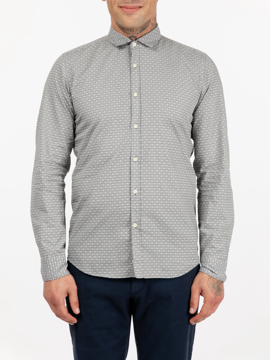 Green floral patterned shirt