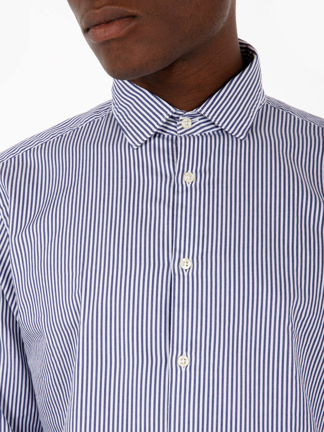White/blue striped shirt