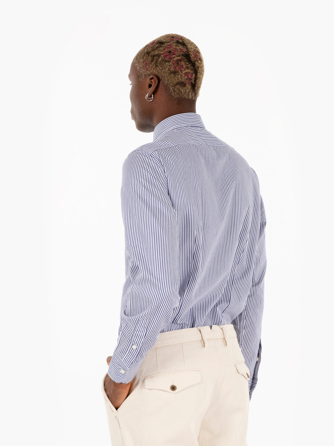White/blue striped shirt