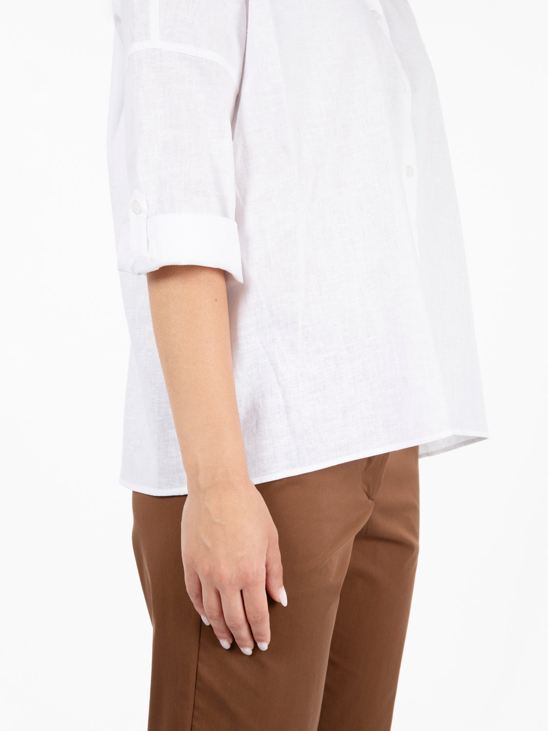 White linen box shirt