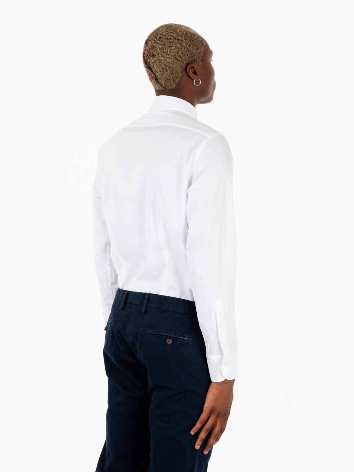 Camicia con microfantasia intrecciata bianca