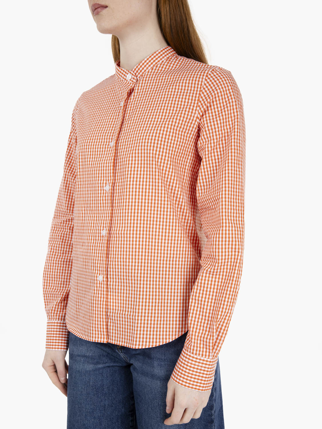 Emma shirt with red gingham Korean collar
