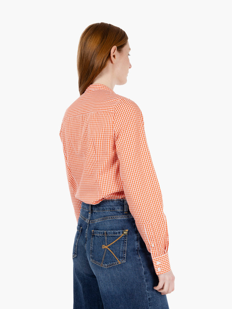 GMF - Camicia Emma con collo coreano vichy rosso