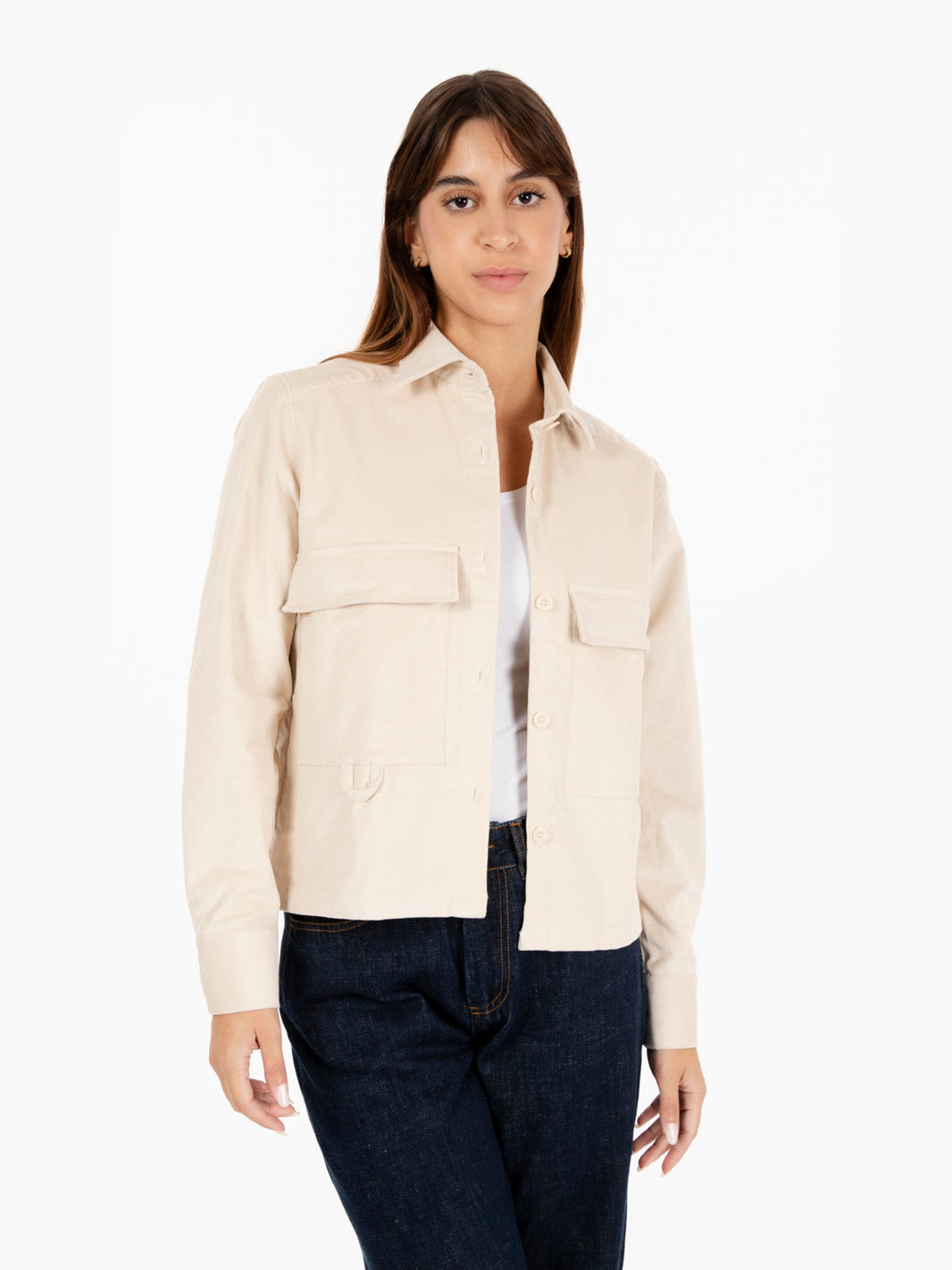 Cream Corduroy Jacket Shirt