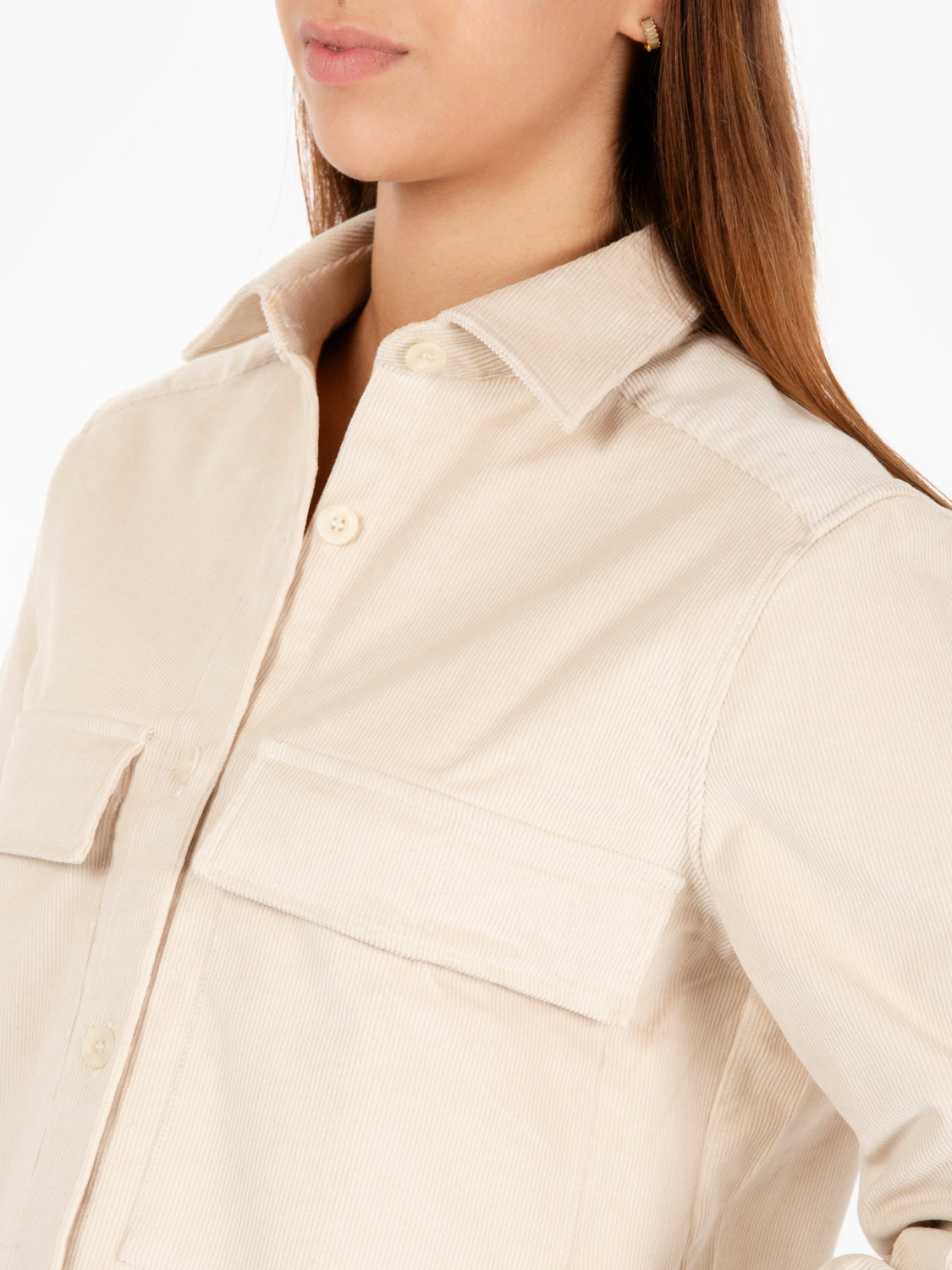 Camicia Giacca in velluto a coste panna