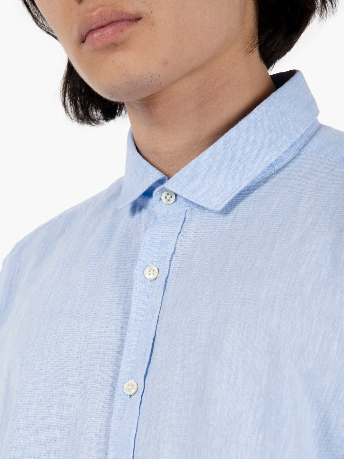 Light blue cotton and linen shirt
